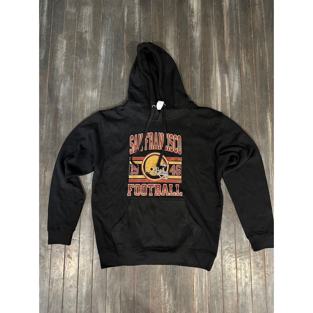 San Francisco Football Hoodie Mens Black Vintage Style 1946 Graphic Pullover